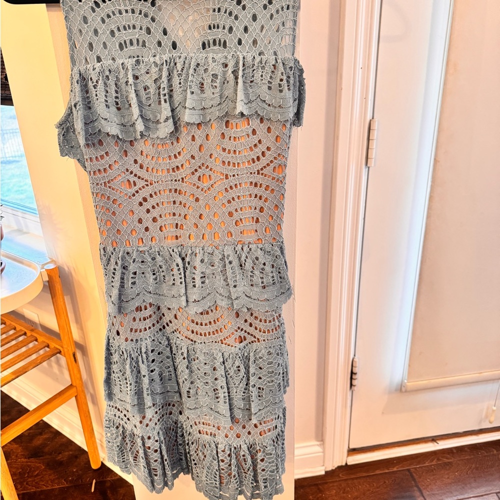 Michael Kors Light Blue Lace Top
